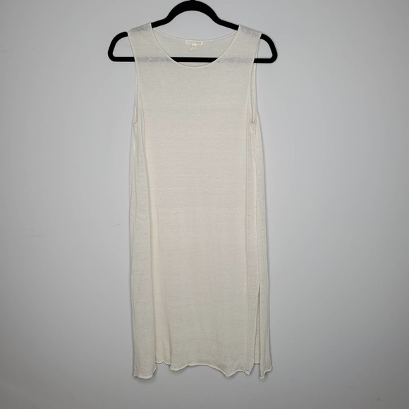 Eileen Fisher Dresses & Skirts - EILEEN FISHER Off White Organic Linen Blend Mini Dress Sz X-Small XS